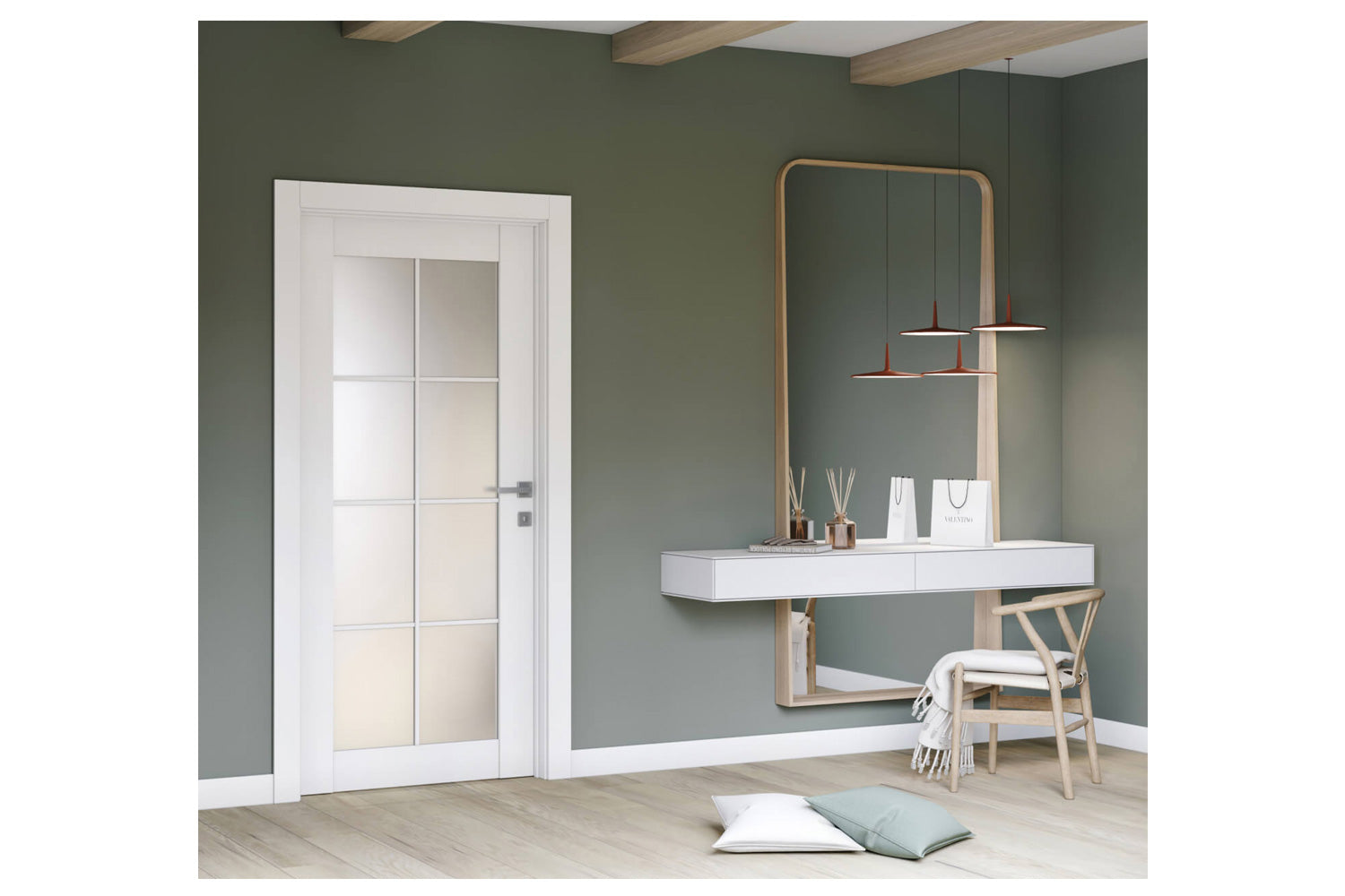 Belldinni SmartPro 8 Lite Vetro Polar White Modern Interior Door