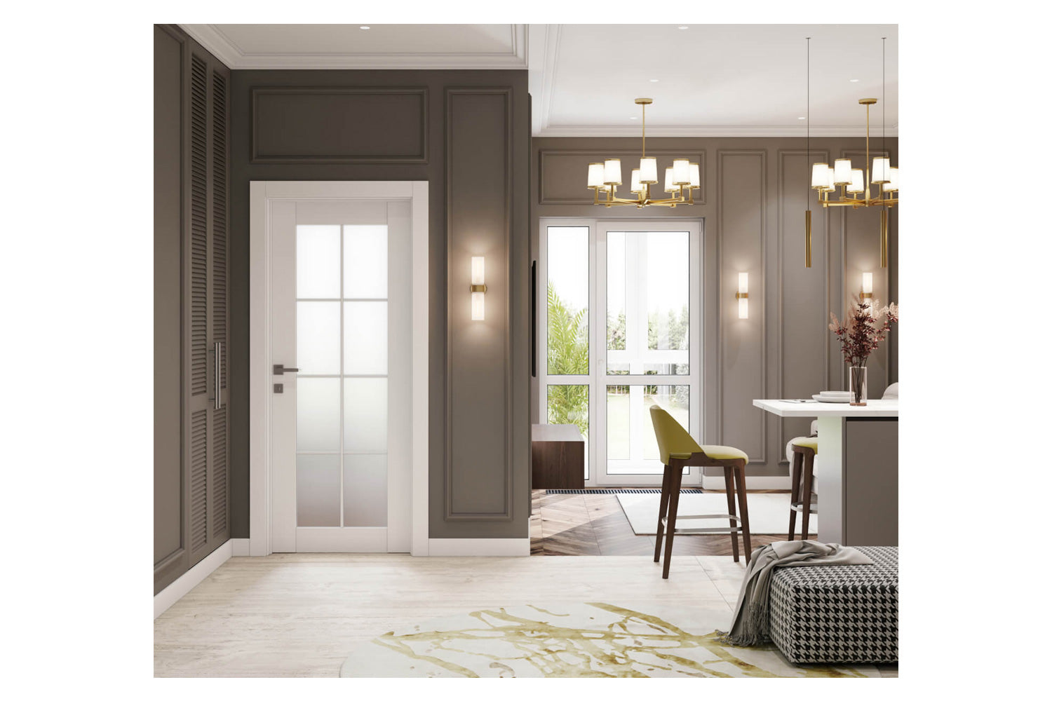 Belldinni SmartPro 8 Lite Vetro Polar White Modern Interior Door