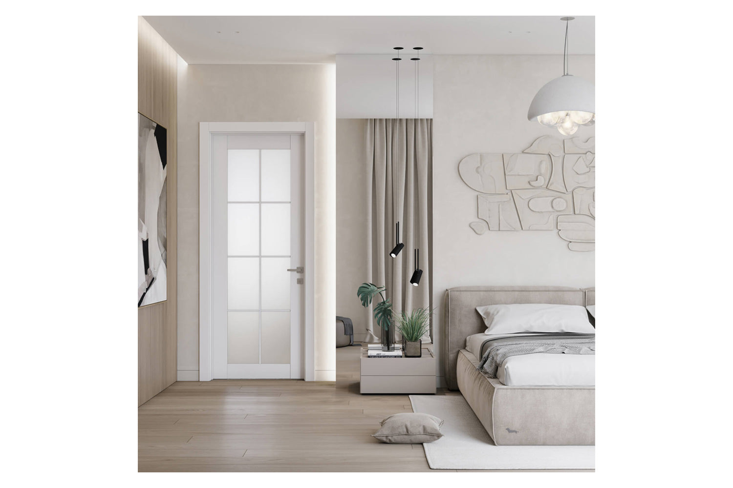 Belldinni SmartPro 8 Lite Vetro Polar White Modern Interior Door