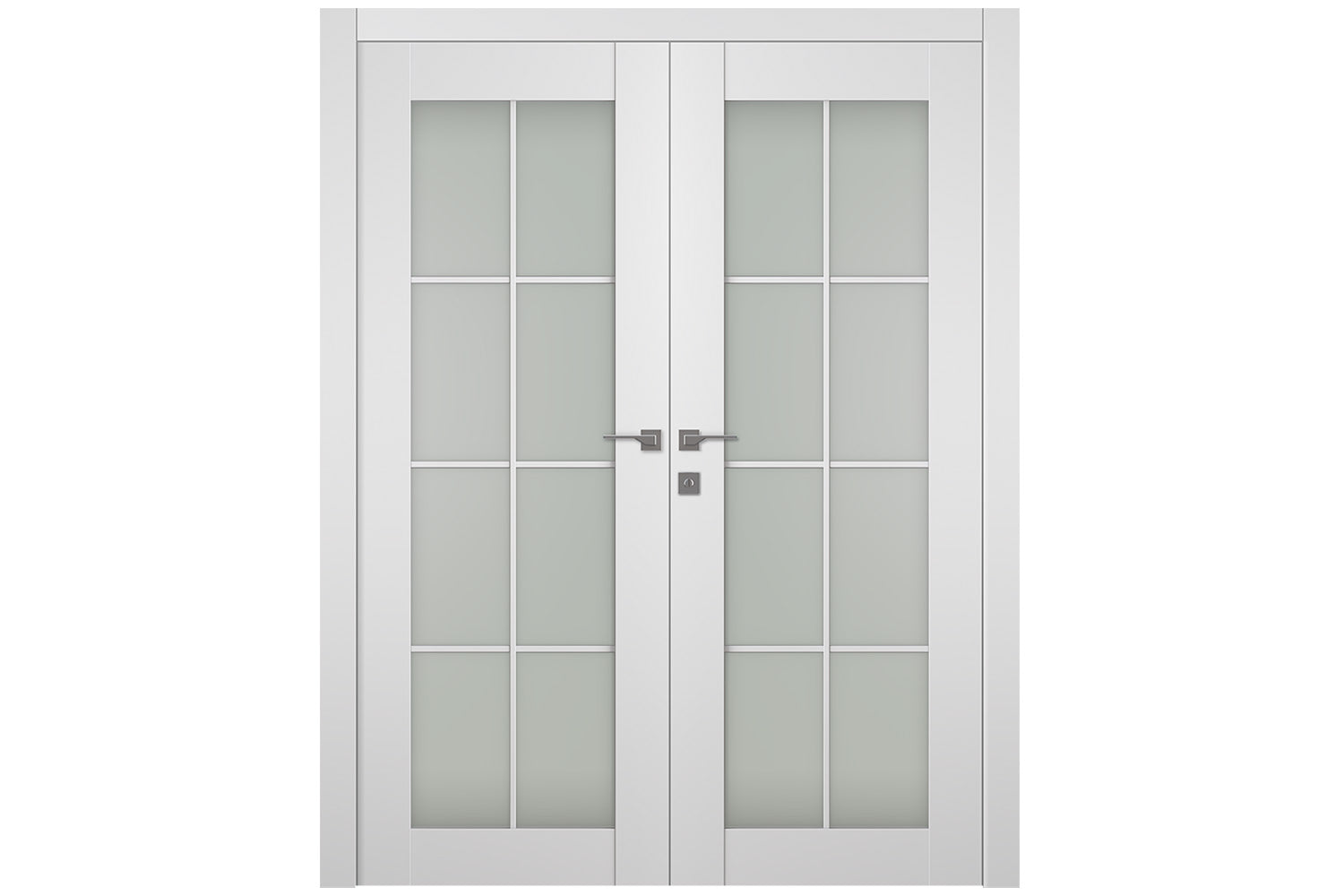 Belldinni SmartPro 8 Lite Vetro Polar White Modern Interior Door - Double Door