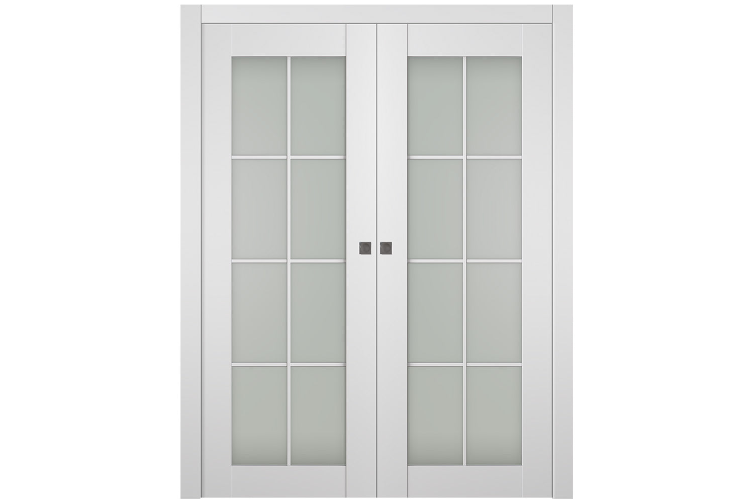 Belldinni SmartPro 8 Lite Vetro Polar White Modern Interior Door - Double Pocket
