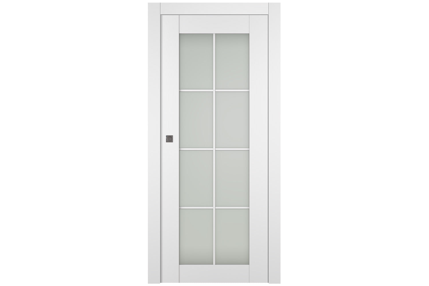 Belldinni SmartPro 8 Lite Vetro Polar White Modern Interior Door - Single Pocket