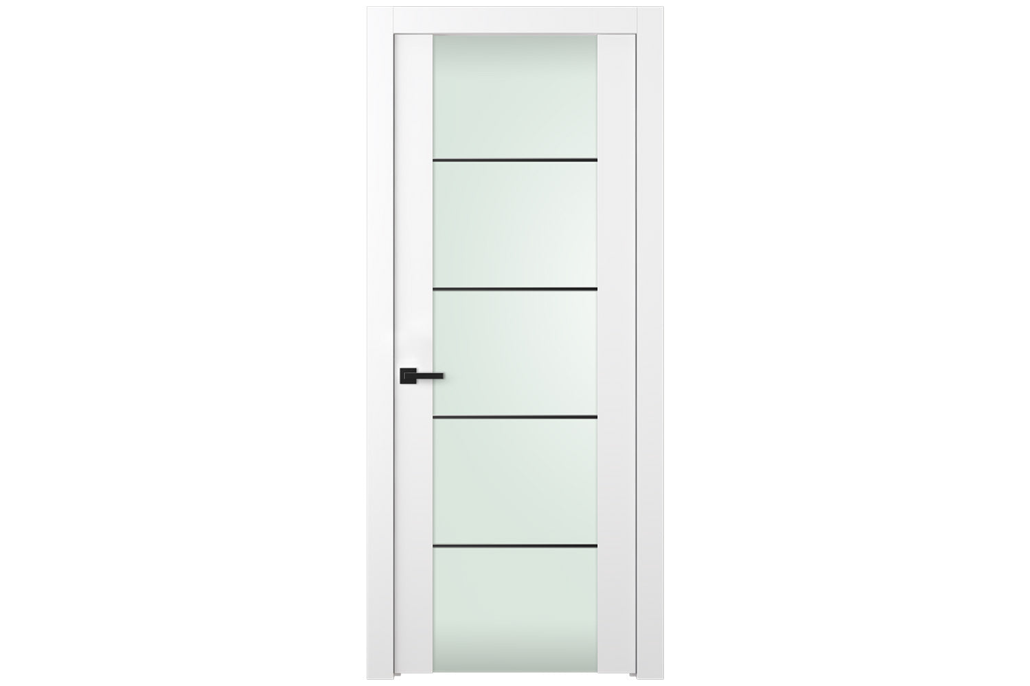 Belldinni SmartPro H3G 4H Black Vetro Polar White Enamel Modern Interior Door - Single Door