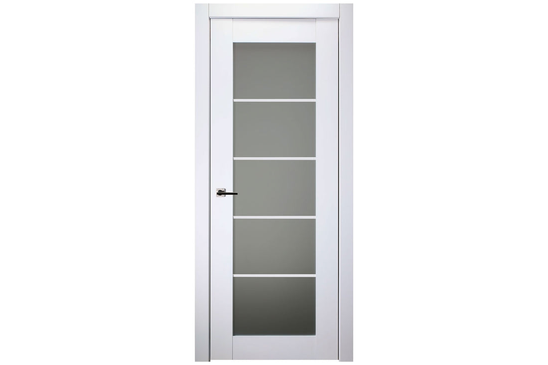 Belldinni SmartPro 5 Lite Vetro Polar White Enamel Modern Interior Door - Single Door