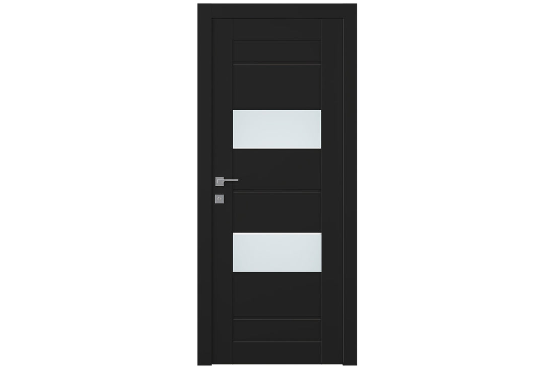 Belldinni Vita Vetro Black Matte Laminated Modern Interior Door - Single Door