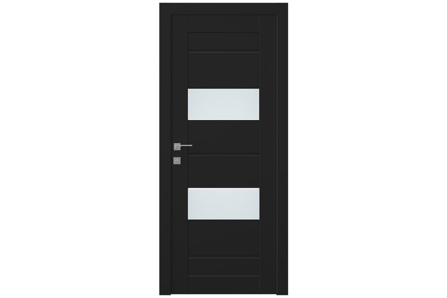 Belldinni Vita Vetro Black Matte Laminated Modern Interior Door - Single Door