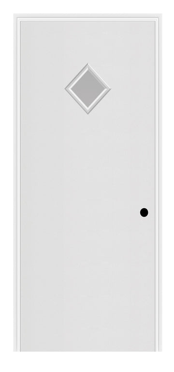 Masonite Belleville Smooth 1 Diamond Lite Center Door with Pearl Glass