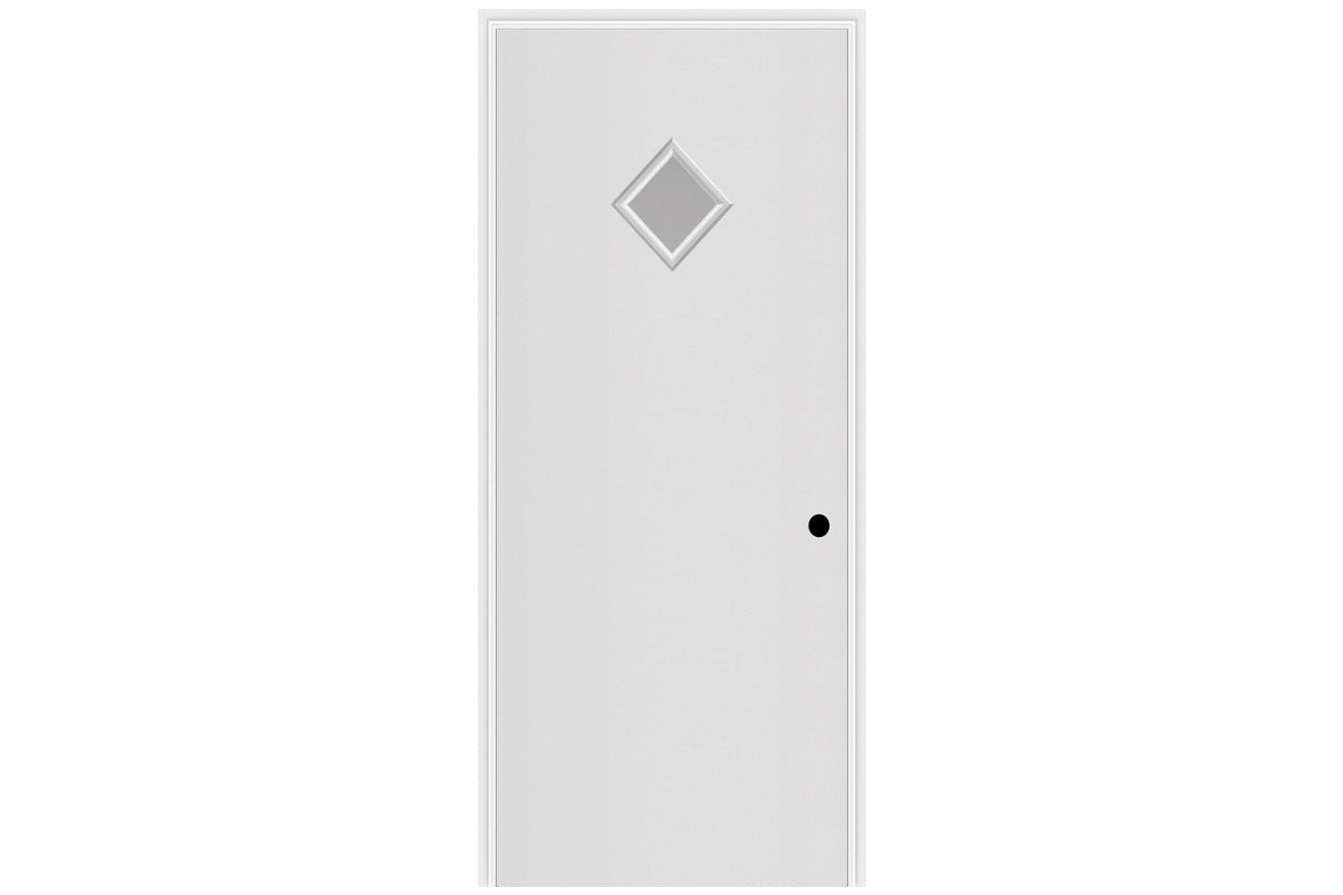 Masonite Belleville Smooth 1 Diamond Lite Center Door with Pearl Glass