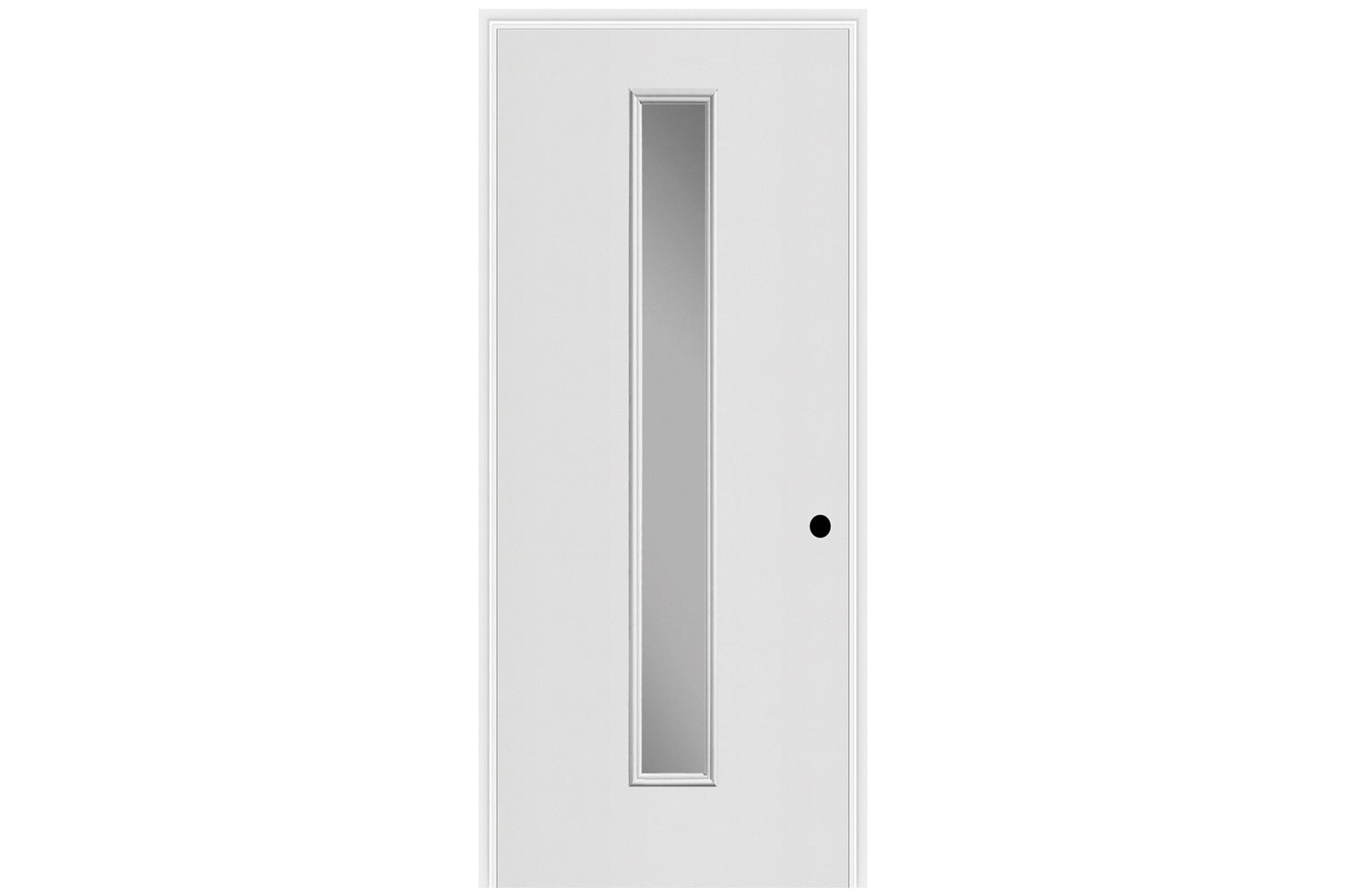 Masonite Belleville Smooth 1 Vertical Lite Center (7 in Glass) Door with Clear Glass Low-E