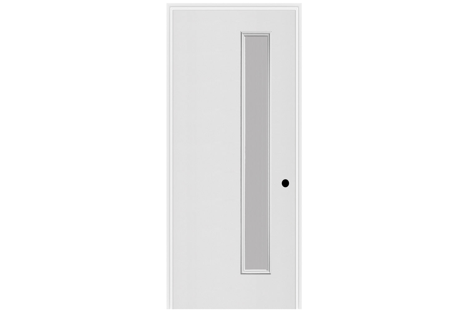 Masonite Belleville Smooth 1 Vertical Lite Right Side (7 in Glass) Door with Quill Glass