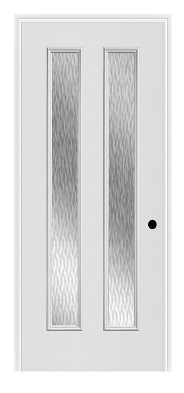 Masonite Belleville Smooth 2 Vertical Lite Center (7 in Glass) Door with Double Water Glass