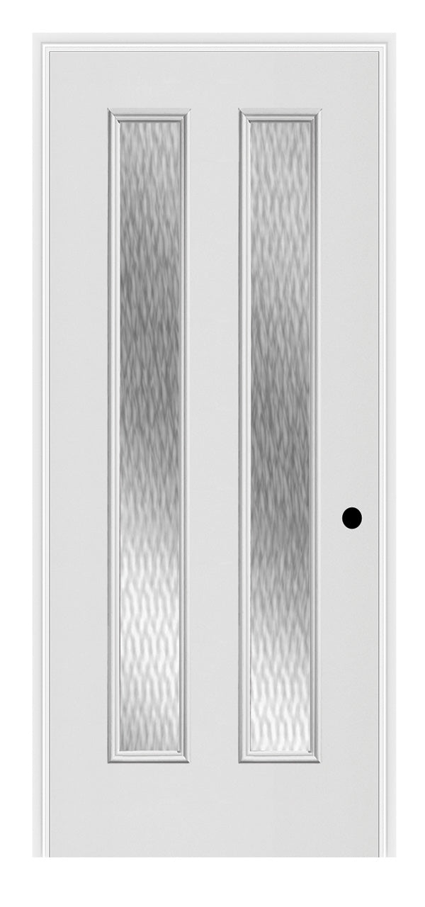 Masonite Belleville Smooth 2 Vertical Lite Center (7 in Glass) Door with Double Water Glass