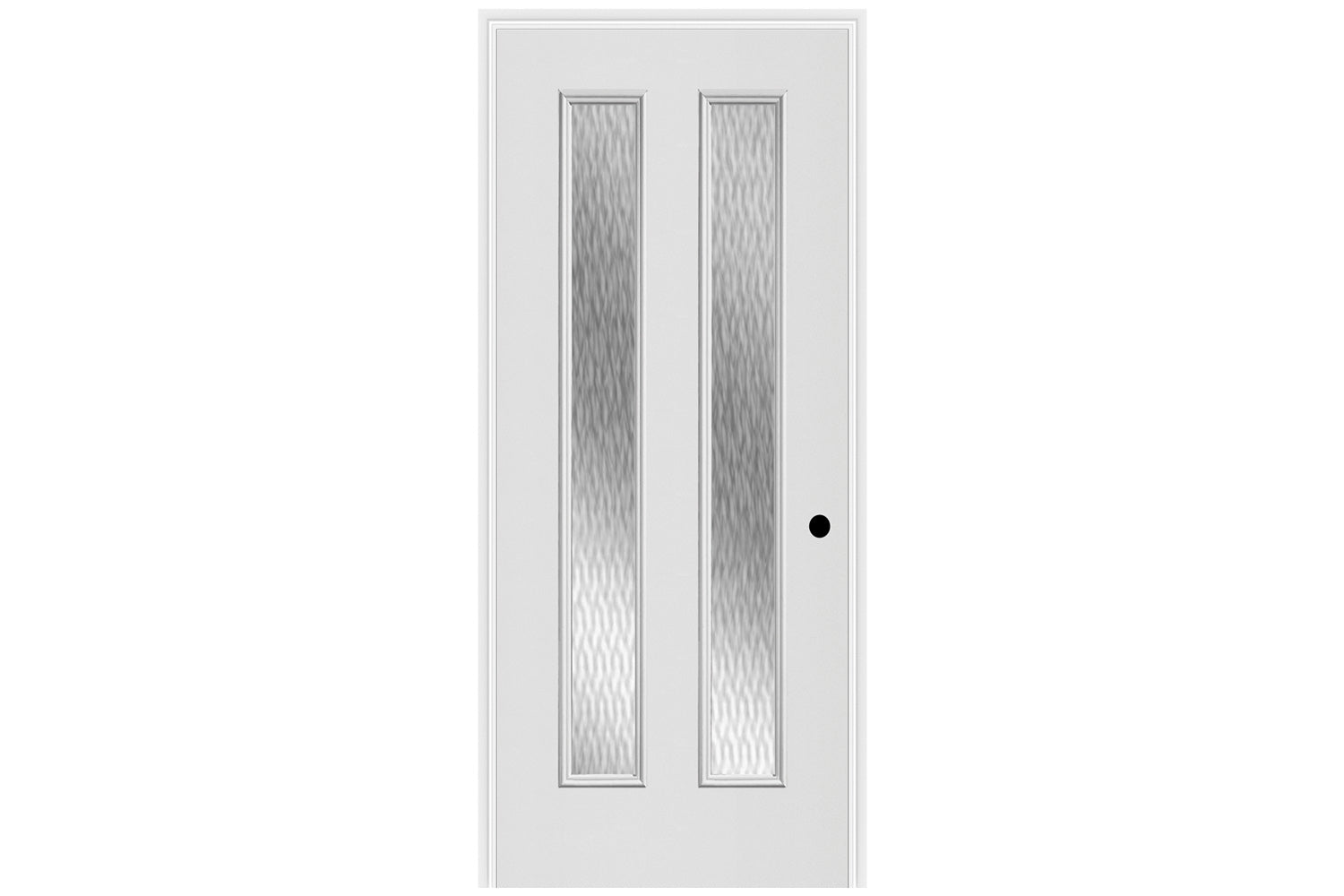 Masonite Belleville Smooth 2 Vertical Lite Center (7 in Glass) Door with Double Water Glass