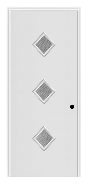 Masonite Belleville Smooth 3 Diamond Lite Center Door with Double Water Glass