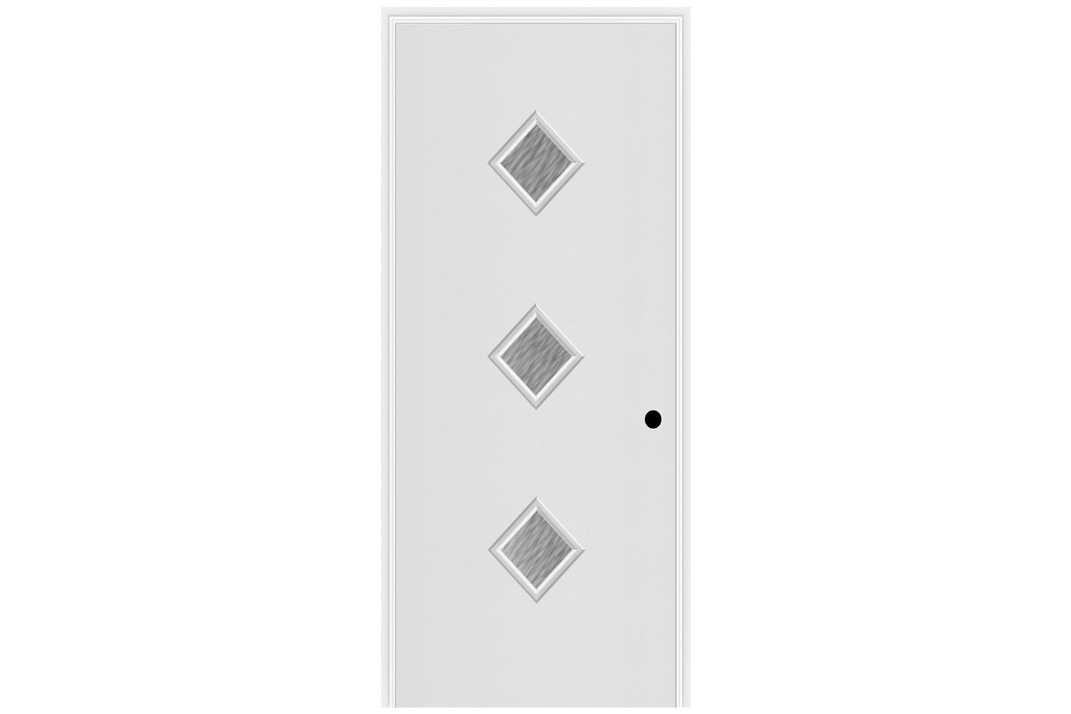 Masonite Belleville Smooth 3 Diamond Lite Center Door with Double Water Glass