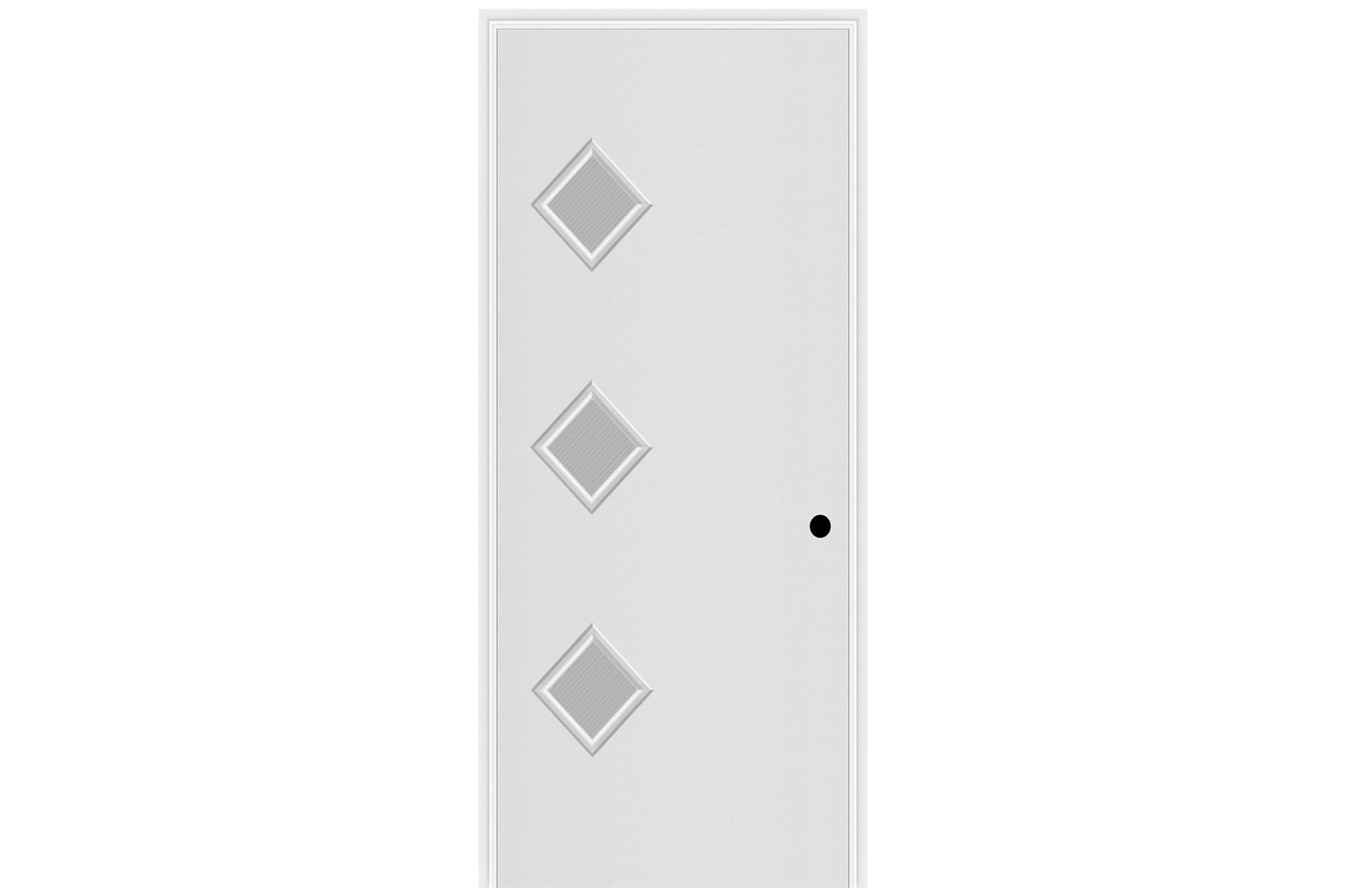 Masonite Belleville Smooth 3 Diamond Lite Left Side Door with Quill Glass