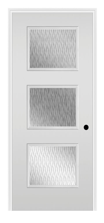 Masonite Belleville Smooth 3 Lite Door with Double Water Glass