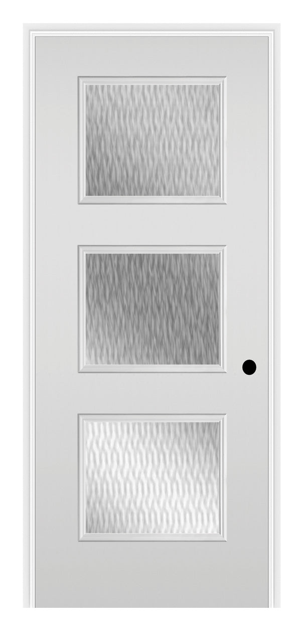 Masonite Belleville Smooth 3 Lite Door with Double Water Glass