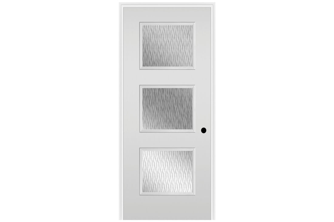 Masonite Belleville Smooth 3 Lite Door with Double Water Glass