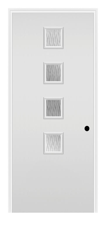 Masonite Belleville Smooth 4 Square Lite Center Door with Double Water Glass