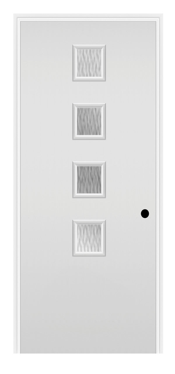 Masonite Belleville Smooth 4 Square Lite Center Door with Double Water Glass