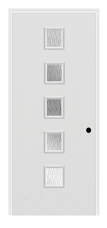 Masonite Belleville Smooth 5 Square Lite Center Door with Double Water Glass
