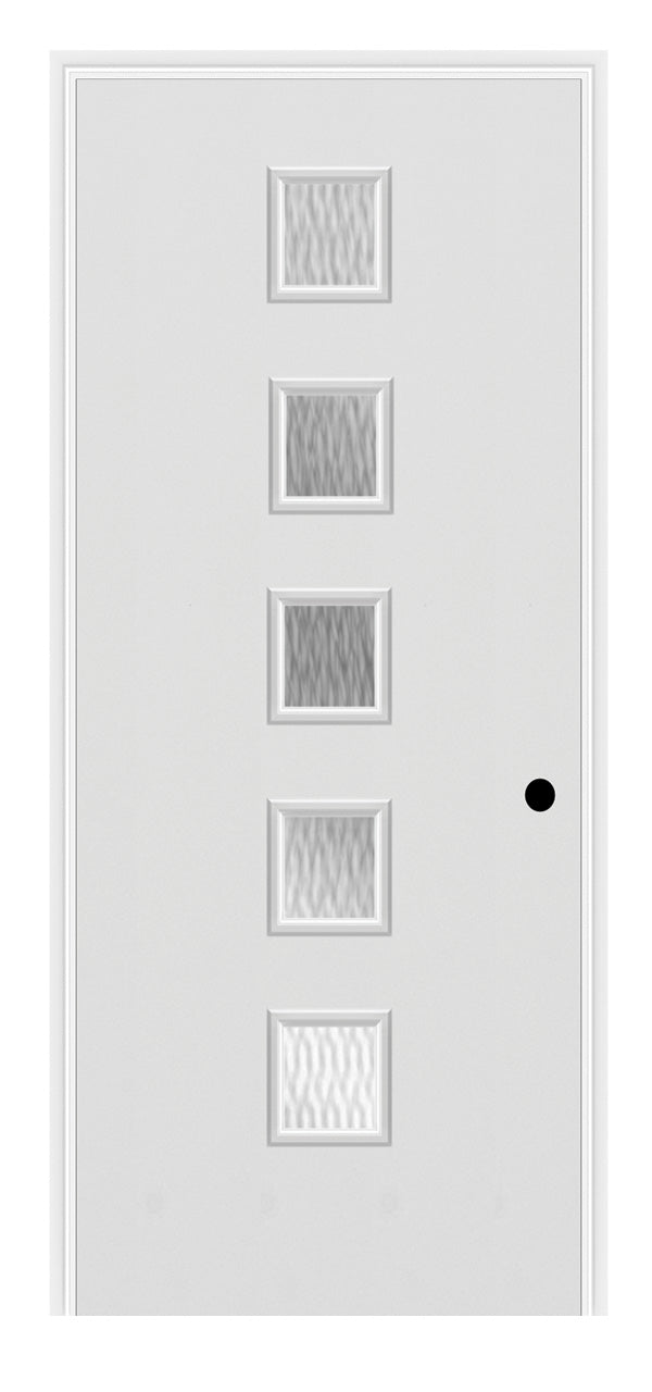 Masonite Belleville Smooth 5 Square Lite Center Door with Double Water Glass