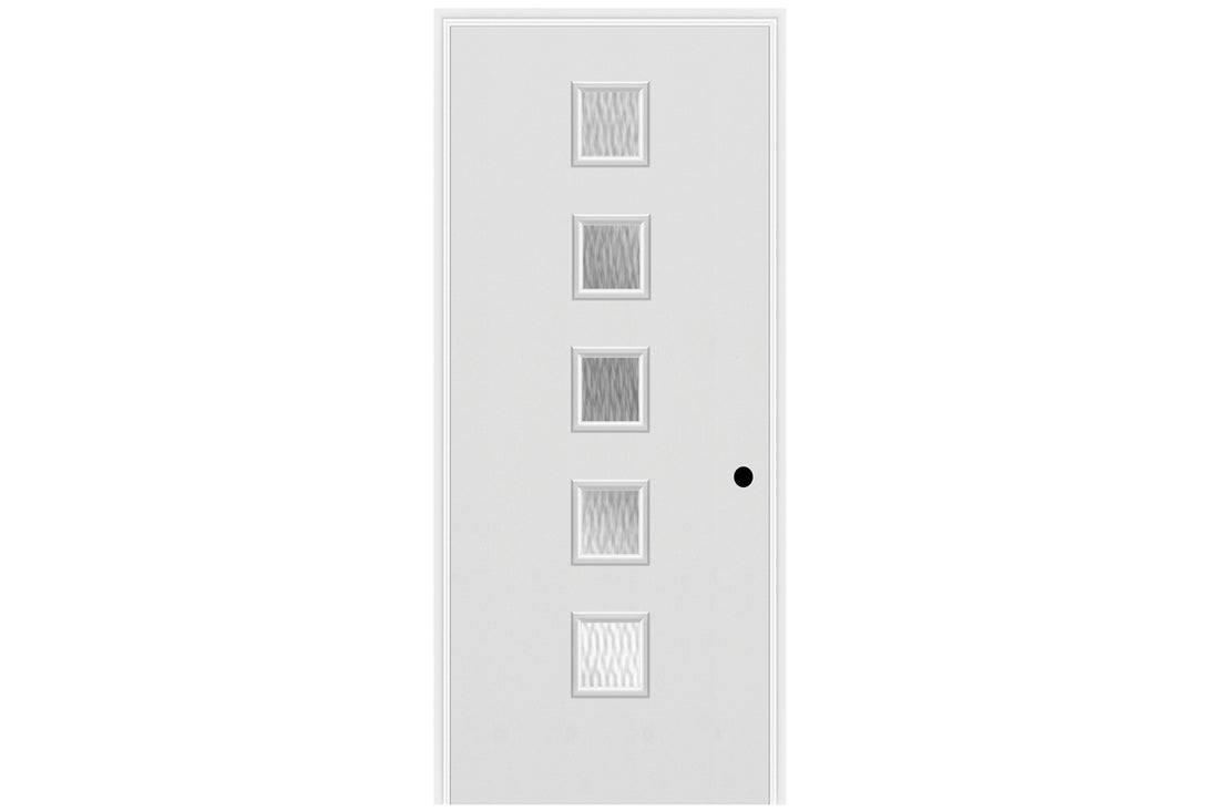 Masonite Belleville Smooth 5 Square Lite Center Door with Double Water Glass