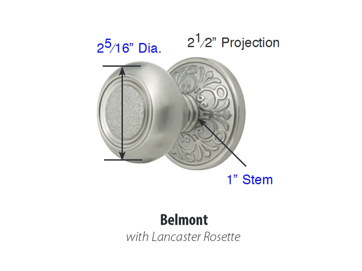 Emtek Belmont Brass Knob - Dimensions
