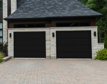 CHI Full-View Aluminum Insulated Modern Garage Doors in Powder Coated Black