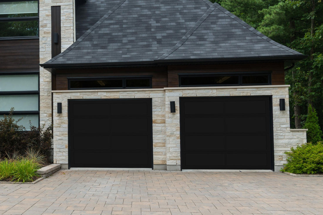CHI Full-View Aluminum Insulated Modern Garage Doors in Powder Coated Black