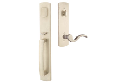 Emtek Brighton Tubular Entry Handleset Tumbled White Bronze TWB