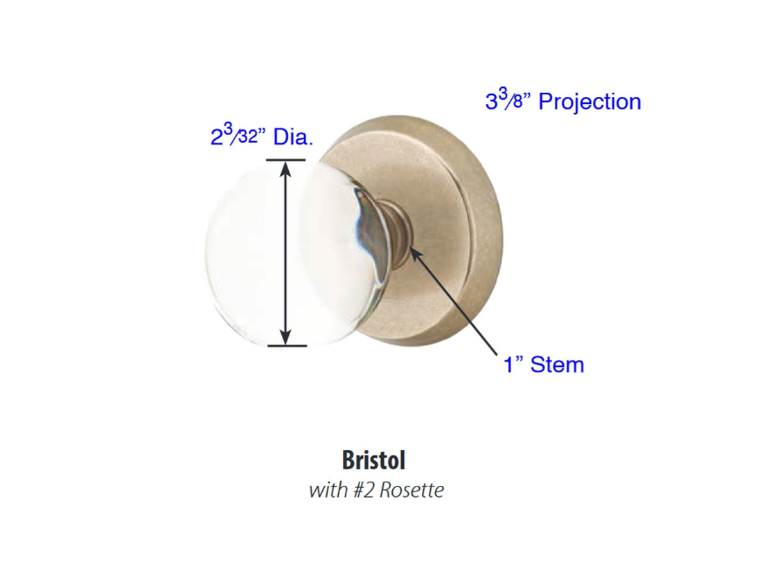 Emtek Bristol Knob - Dimensions