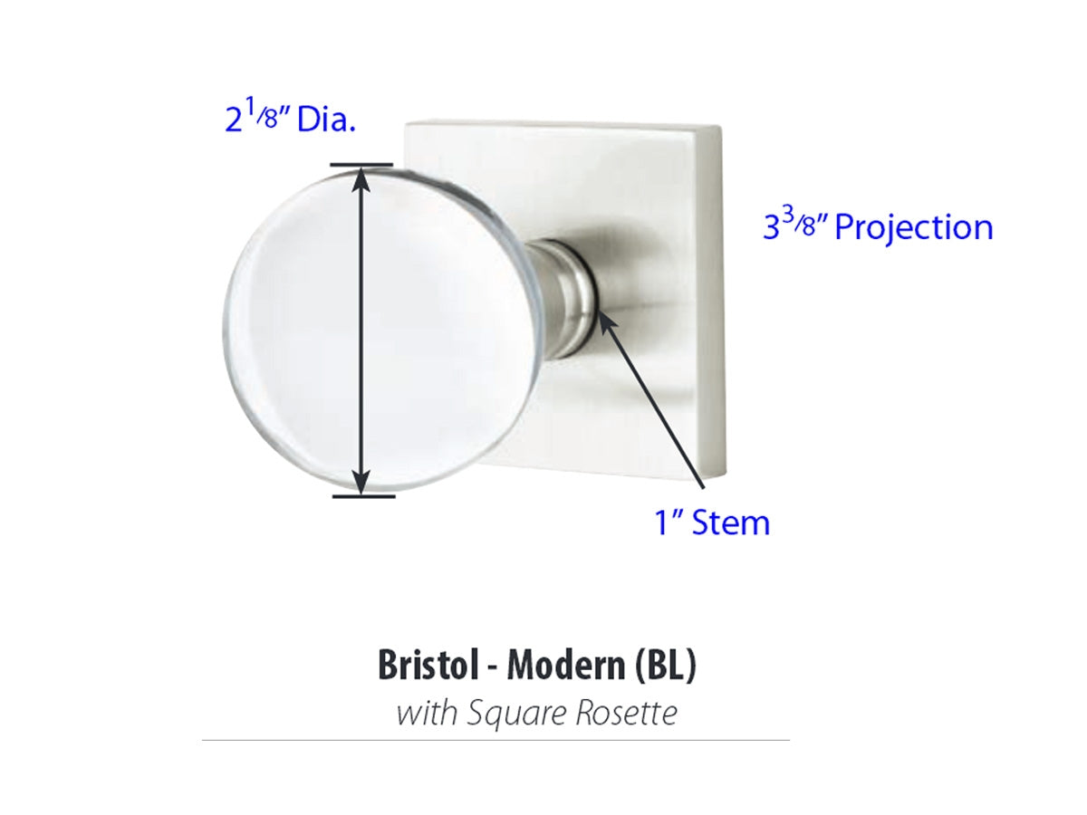 Emtek Bristol Crystal Modern Knob - Dimensions