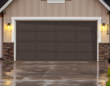 CHI Full-View Aluminum Insulated Modern Garage Doors in Powder Coated Brown