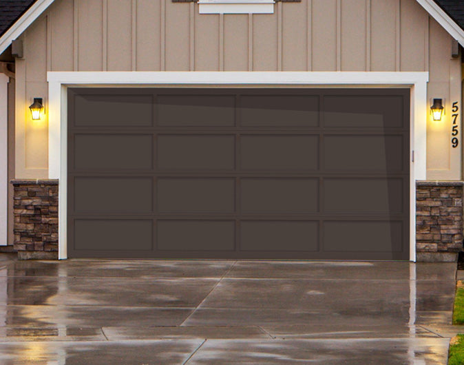 CHI Full-View Aluminum Insulated Modern Garage Doors in Powder Coated Brown