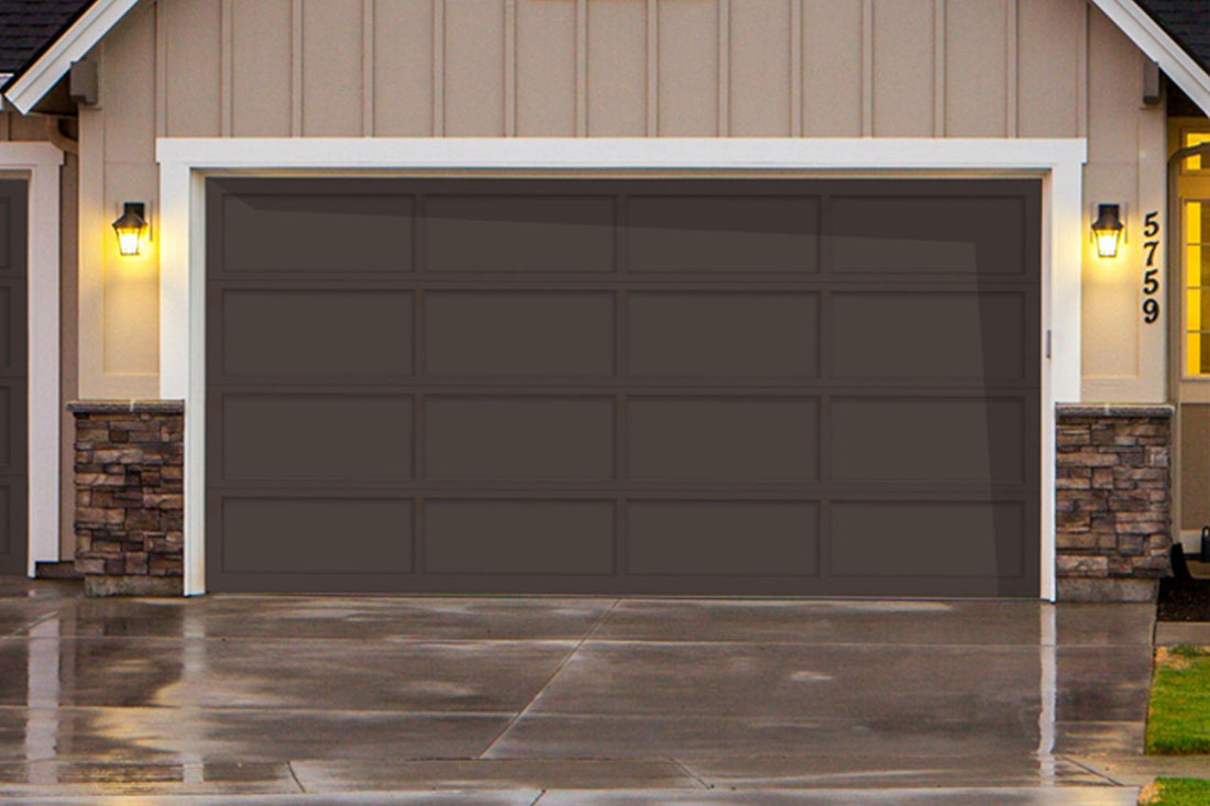 CHI Full-View Aluminum Insulated Modern Garage Doors in Powder Coated Brown