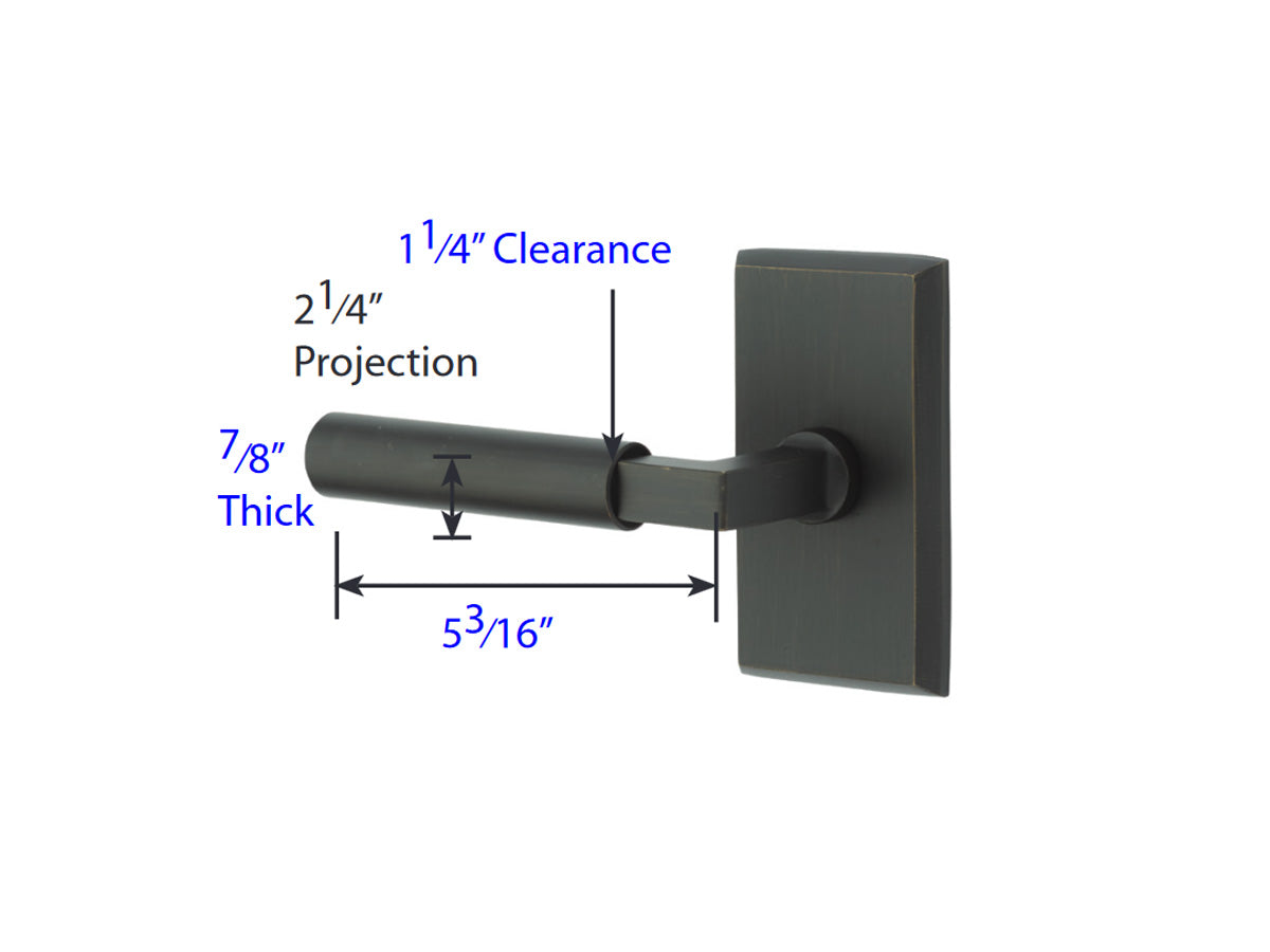 Emtek Bryce Sandcast Bronze Lever - Dimensions