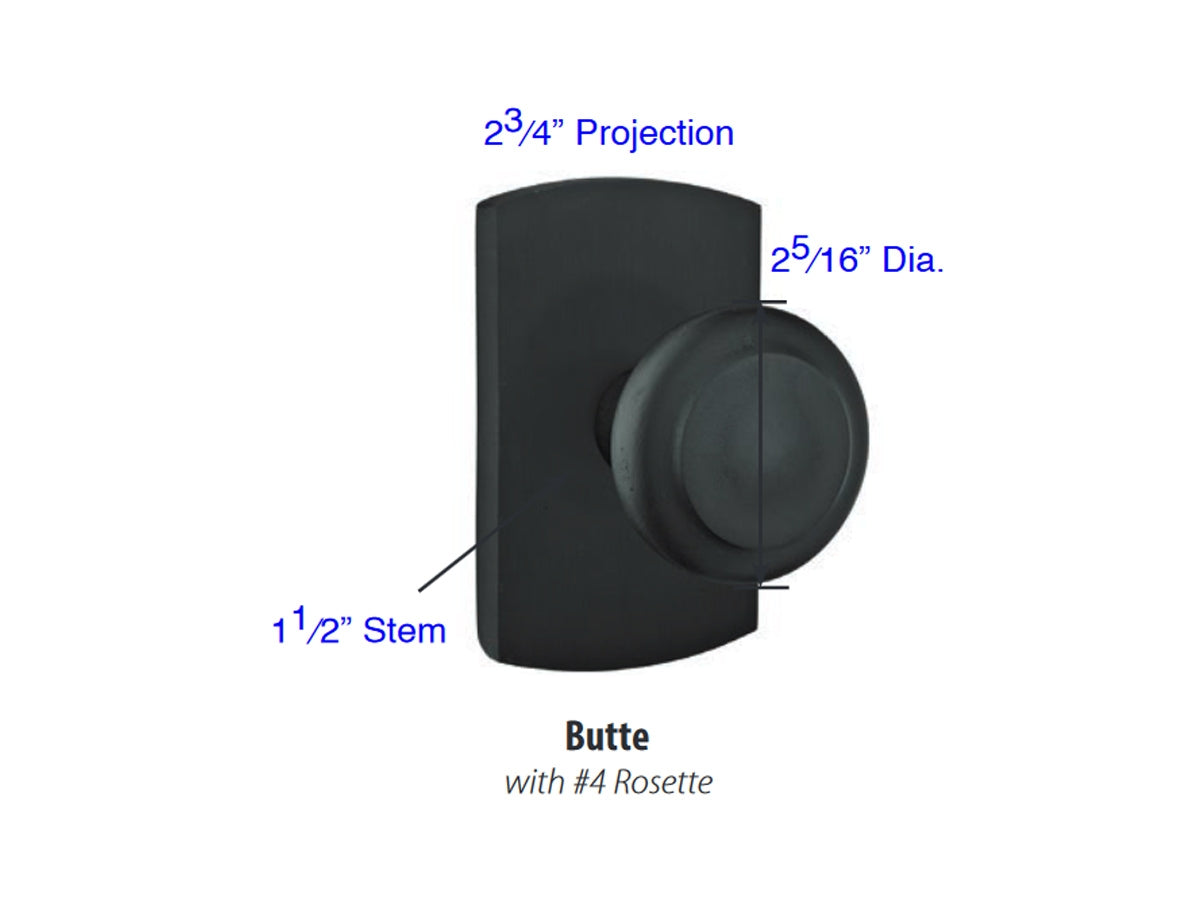 Emtek Butte Knob - Dimensions