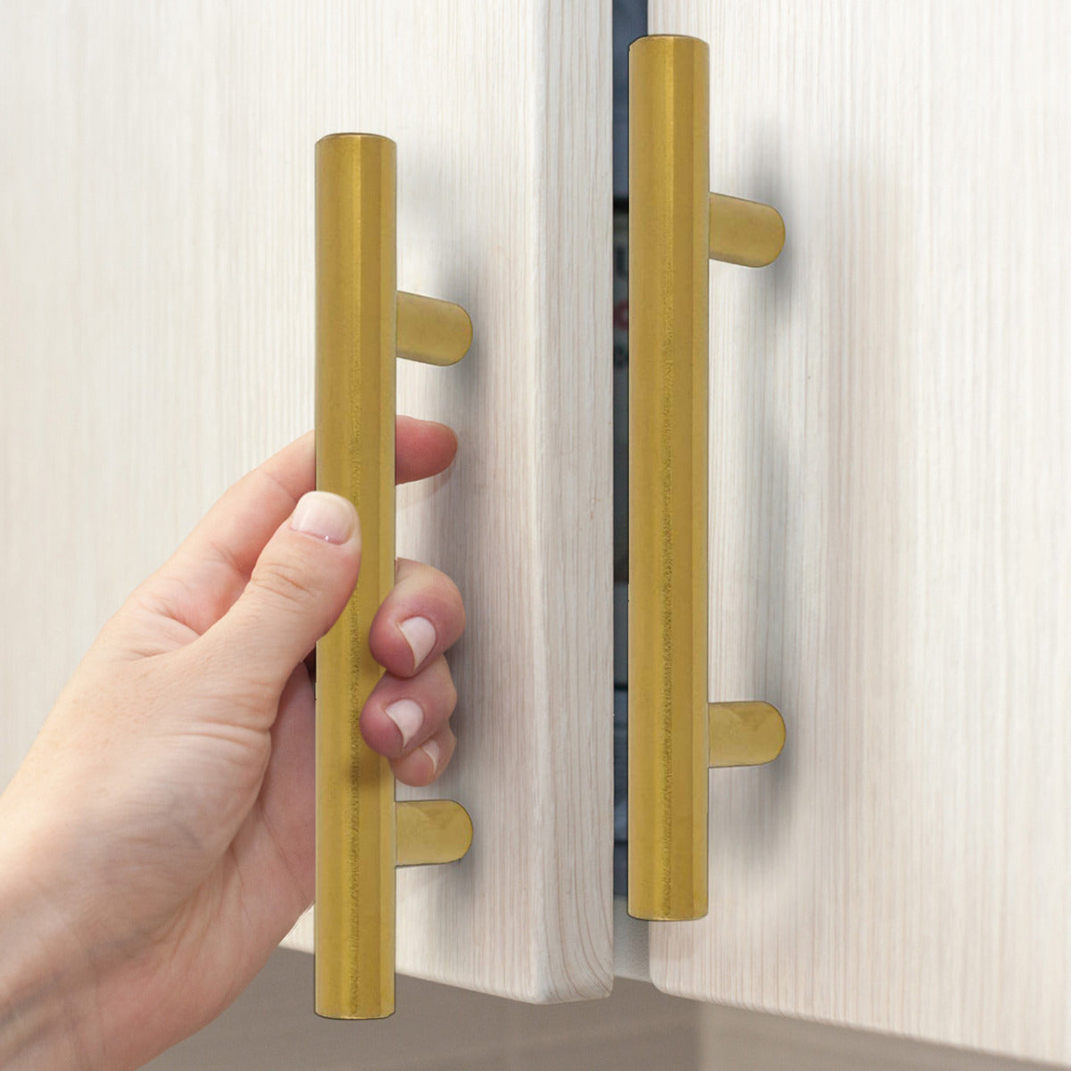 Mega Handles 5" Canara Cabinet Pulls Satin Brass SB (pack of 15/25/35)