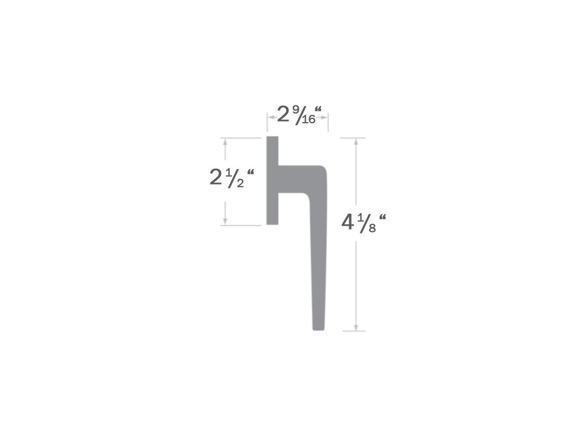 Sure-Loc Cedar Interior Door Lever - Dimensions