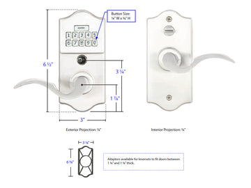 Emtek Keypad Leverset Polished Brass US3