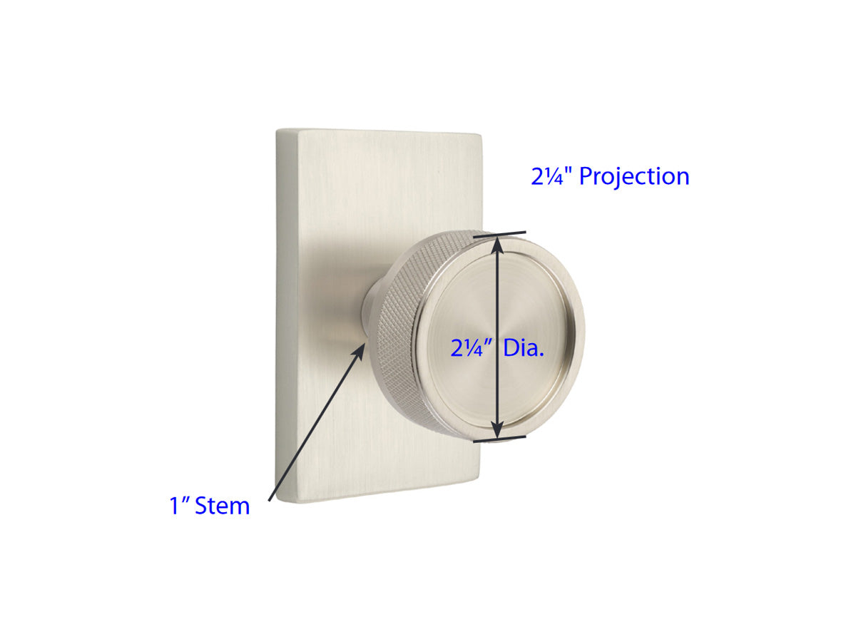 Emtek Conical Knurled Brass Knob - Dimensions