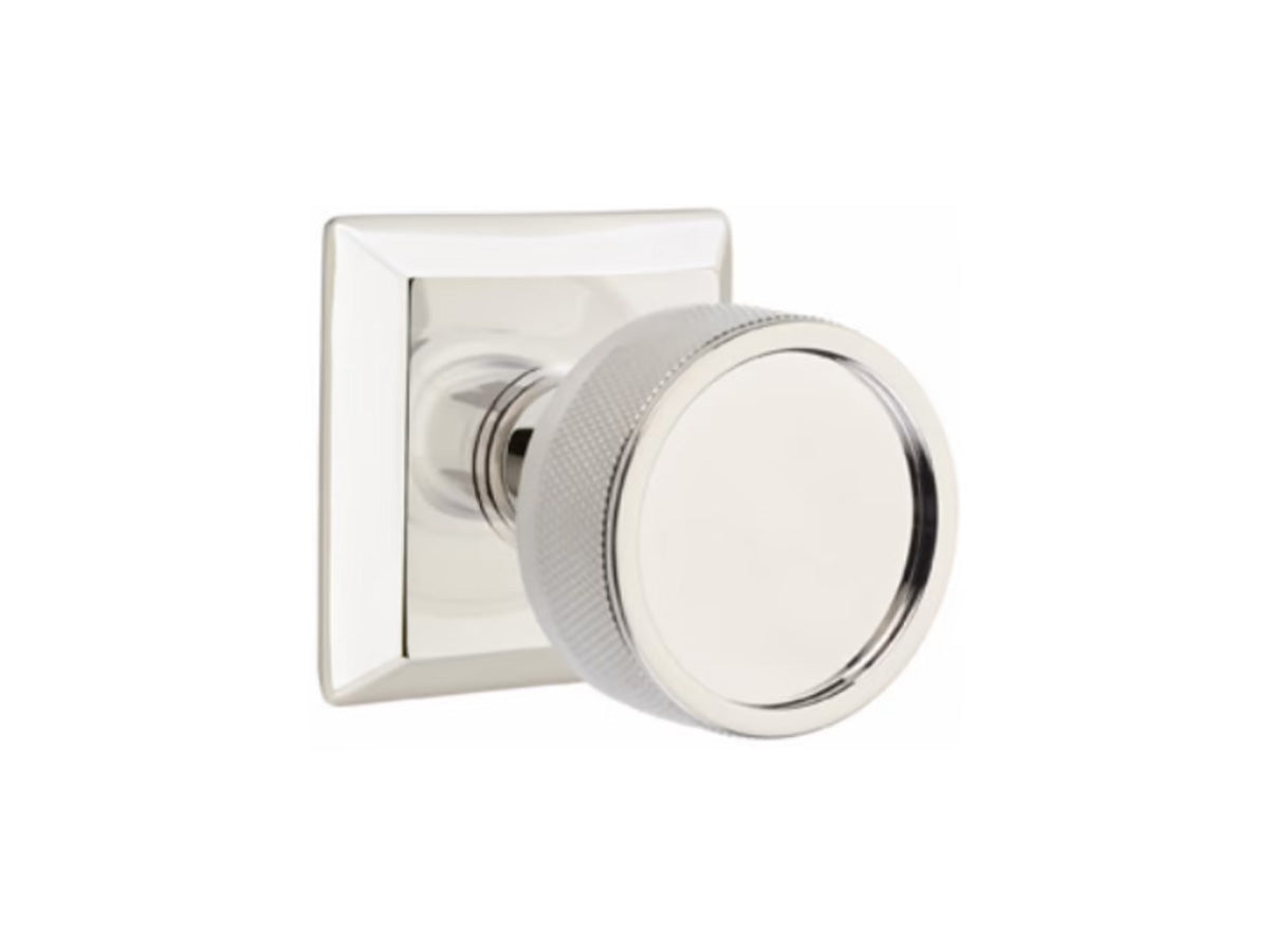Emtek Conical Knurled Brass Knob - Polished Nickel US14