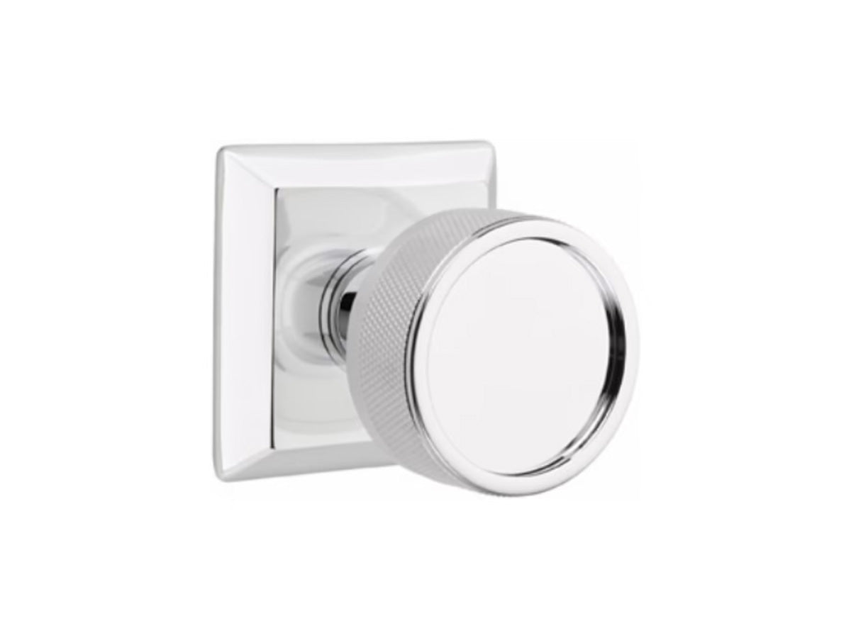 Emtek Conical Knurled Brass Knob - Polished Chrome US26