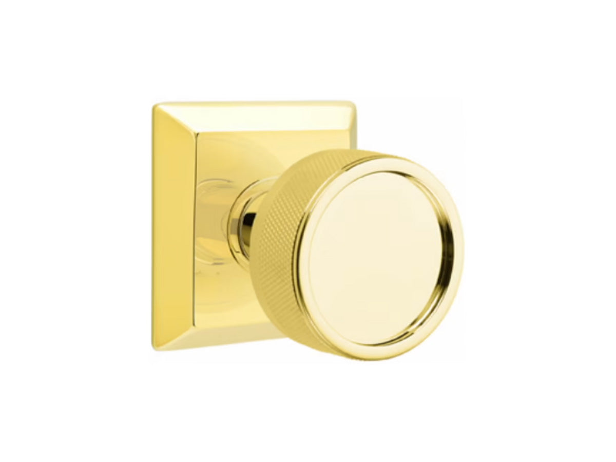 Emtek Conical Knurled Brass Knob - Unlacquered Brass US3NL
