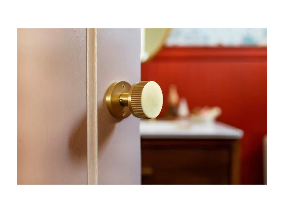 Emtek Conical Straight Knurled Brass Knob