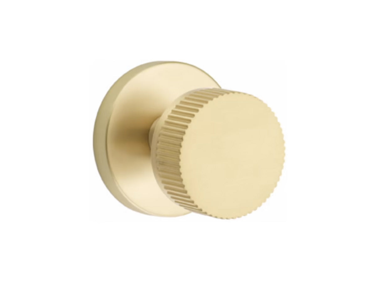 Emtek Conical Straight Knurled Brass Knob - Satin Brass US4