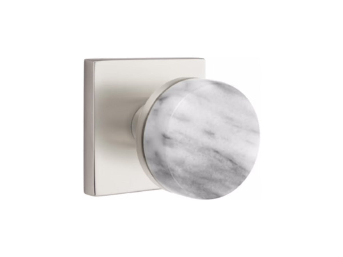 Emtek Conical White Marble Brass Knob