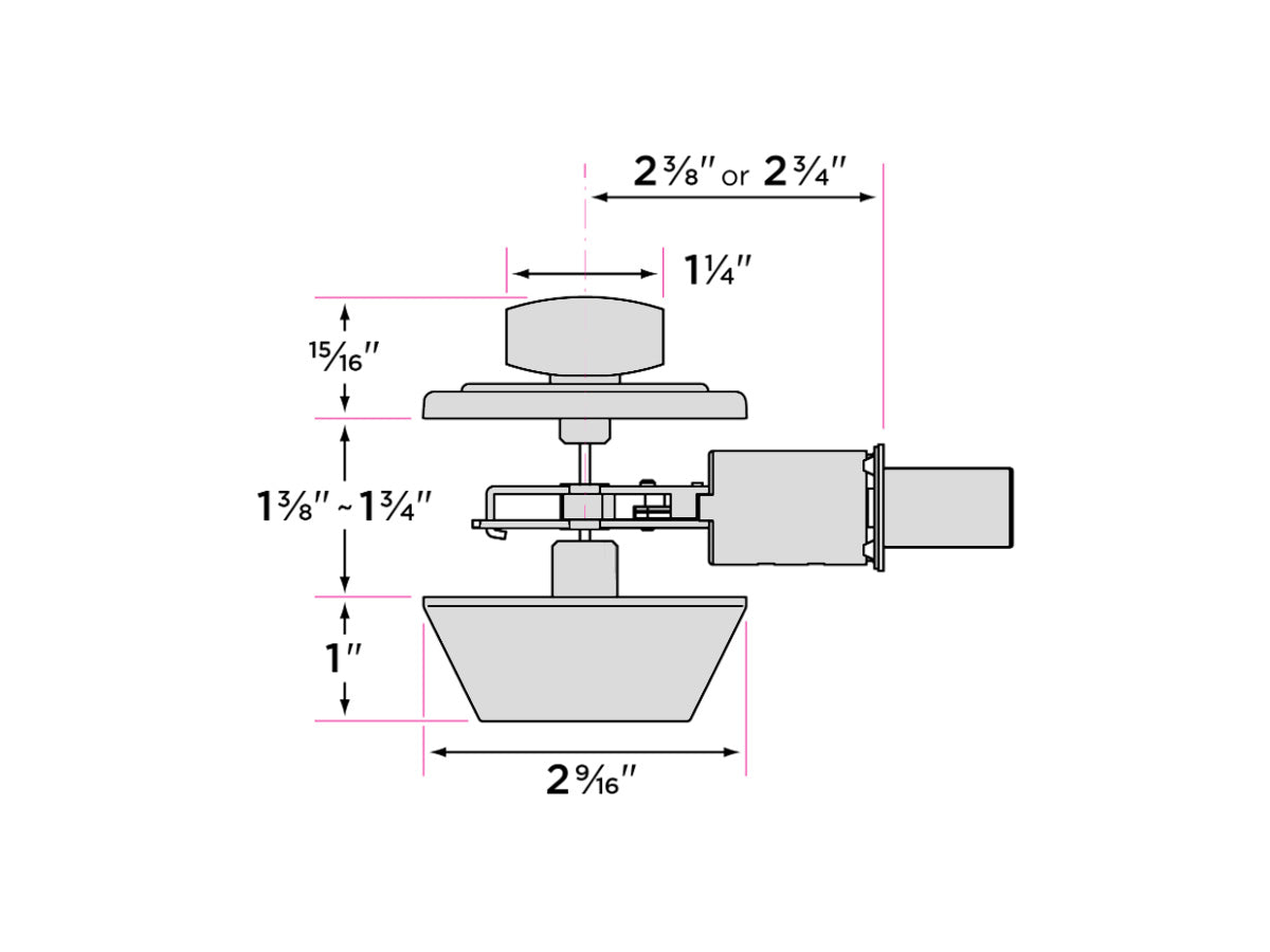 Sure-Loc Contemporary Deadbolt - Dimensions